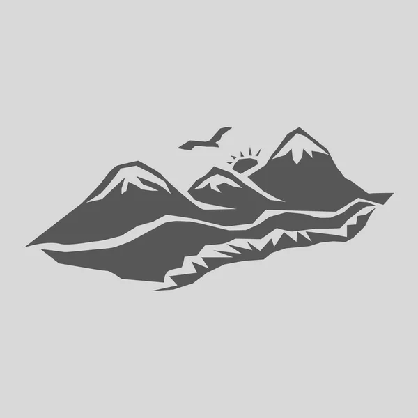 Montagne Icona Vettoriale Semplice Illustrazione — Vettoriale Stock