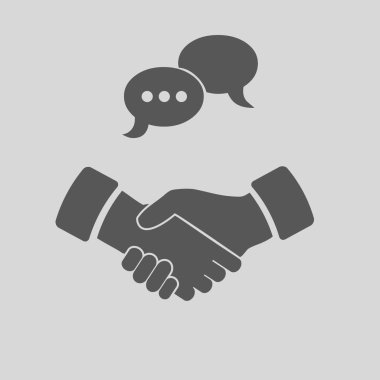 Toplantı simgesi, el sıkışma vektör çizim