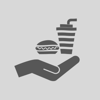 Sosisli ve içki vektör simgesi