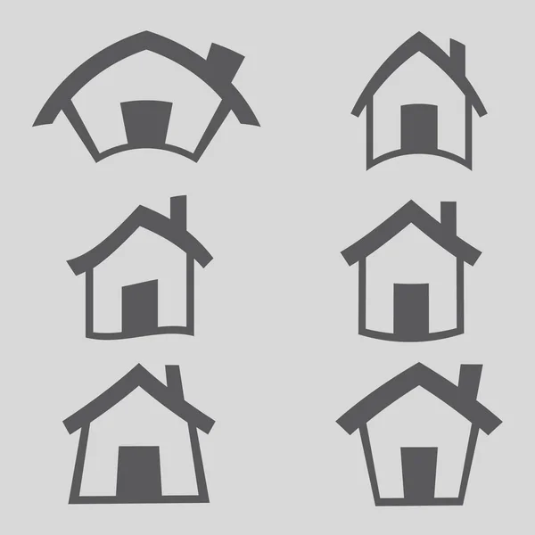 Casas Ícones Ilustração Vetor Home — Vetor de Stock