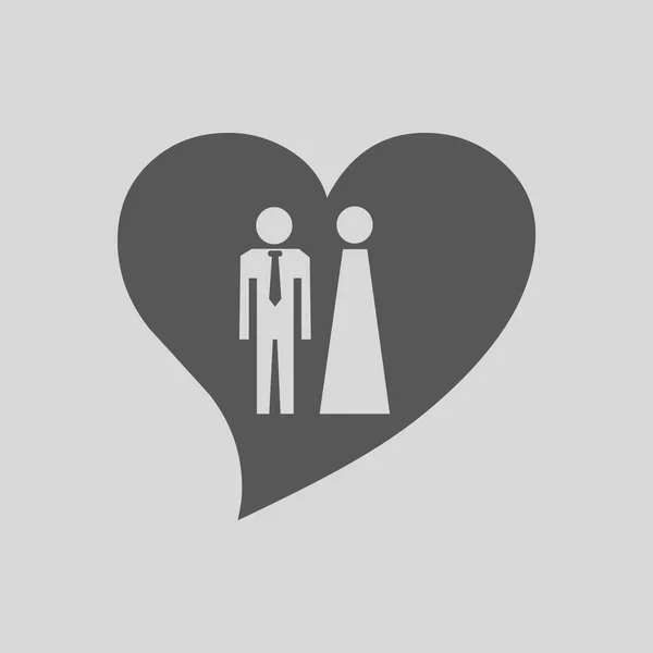 Hart Pictogram Vectorillustratie Met Man Vrouw — Stockvector