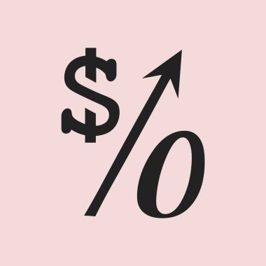 Yüzde işareti vektör çizim. Eğitim, finans, satış