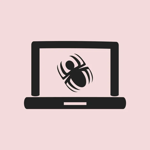 Laptop Está Infectado Por Ilustração Vetor Malware — Vetor de Stock