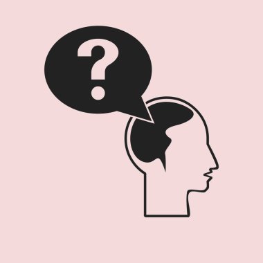 soru işareti ve adam vektör çizim