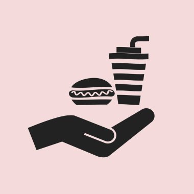 Sosisli ve içki vektör simgesi