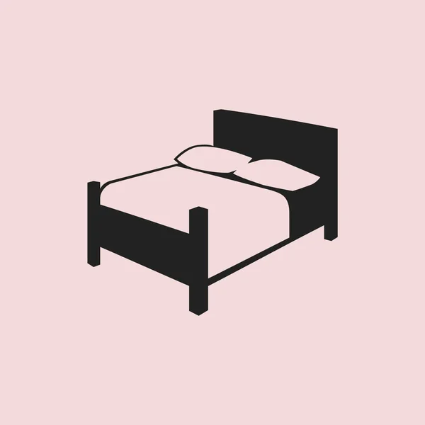 ベッド ベクトル アイコン シンプルなイラスト — ストックベクタ