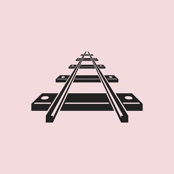 Icône Vectorielle Ferroviaire Illustration Simple — Image vectorielle