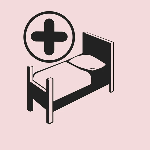 Cama Hospital Ilustración Simple — Vector de stock