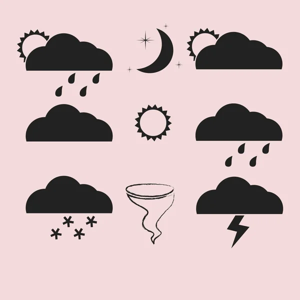 Wetter Web Symbole Gesetzt — Stockvektor