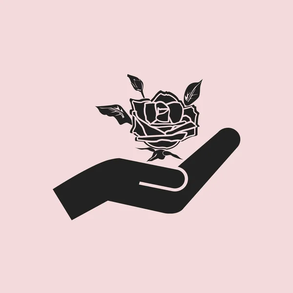 Ícone Vetorial Rosa Ilustração Simples — Vetor de Stock