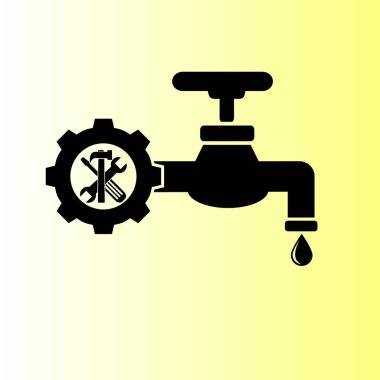 Su dokunun simge vektör çizim sıhhi tesisat,