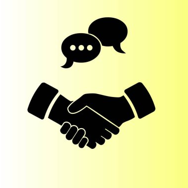 Toplantı simgesi, el sıkışma vektör çizim