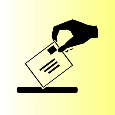 Posta vektör simgesi veren el