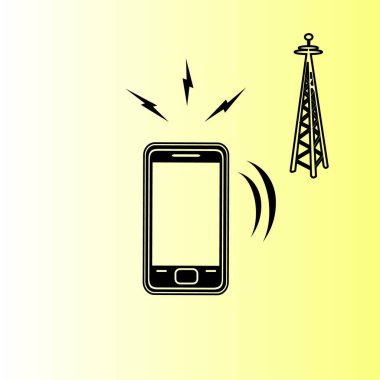 Cep telefonu güç vektör simgesi 