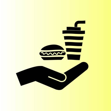 Sosisli ve içki vektör simgesi