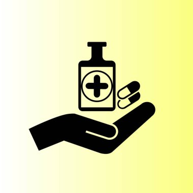 Tıp ve el vektör simgesi