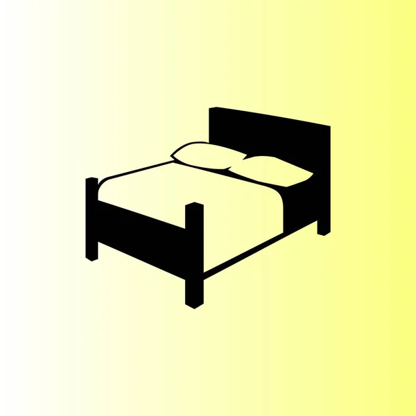 Cama Icono Vector Ilustración Simple — Vector de stock