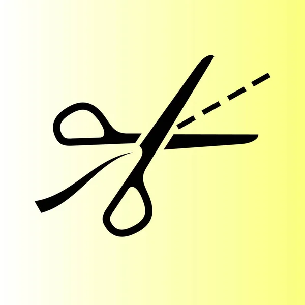 Ножиці Вирізаними Лініями Векторна Піктограма — стоковий вектор