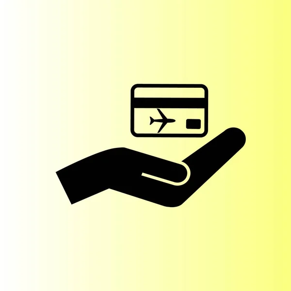 Mano Ticket Vector Icono — Vector de stock