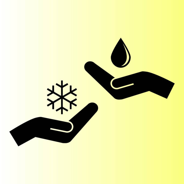 droplet and snowflake vector icon