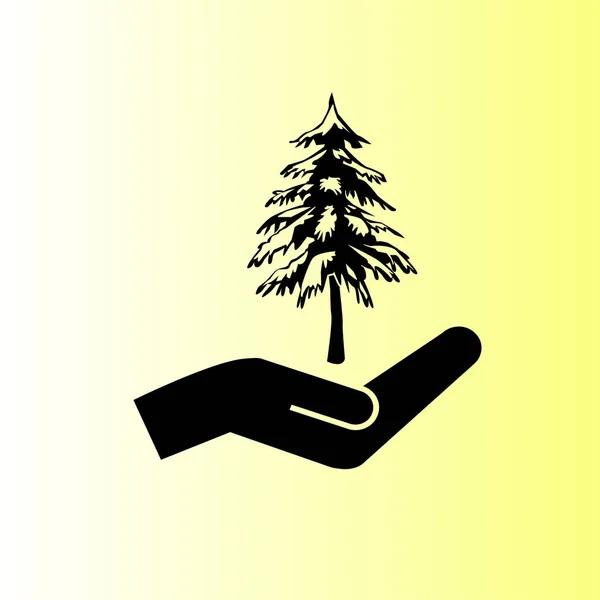 Enkla Spruce Vektor Symbol — Stock vektor