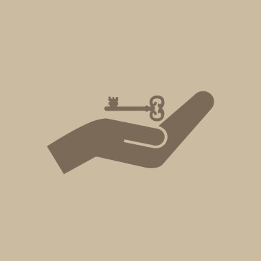 el ve anahtar vektör simgesi