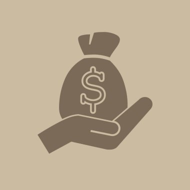 Paran ve el vektör simgesi