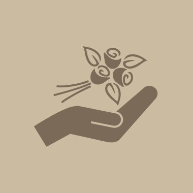 Gül basit simge tasarlamak vektör 