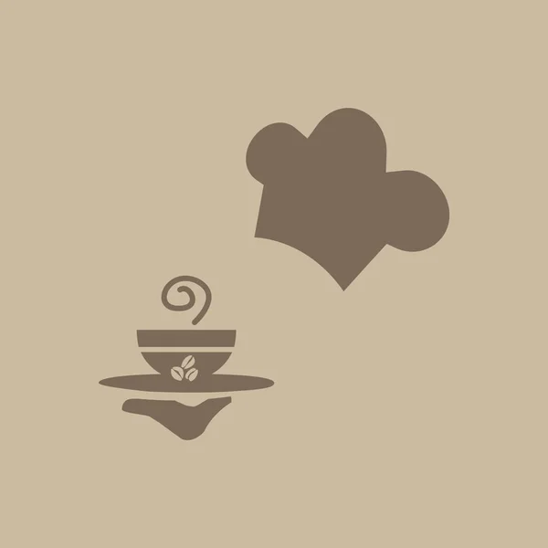 Cameriere Con Una Tazza Caffè Icona Vettoriale — Vettoriale Stock