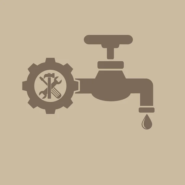 Wasserhahn Symbol Sanitär Vektor Illustration — Stockvektor