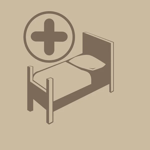 Απλή Εικονογράφηση Κρεβάτι Νοσοκομείου — Διανυσματικό Αρχείο