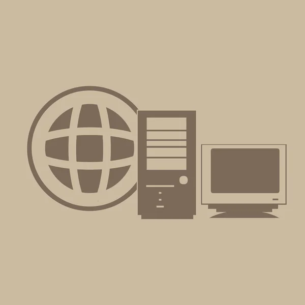 Computer Server Symbol Vektorillustration — Stockvektor