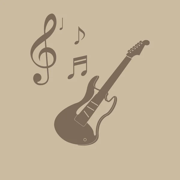 Icono Vector Guitarra Ilustración Simple — Archivo Imágenes Vectoriales