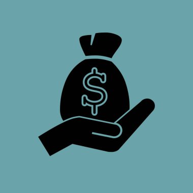 Paran ve el vektör simgesi