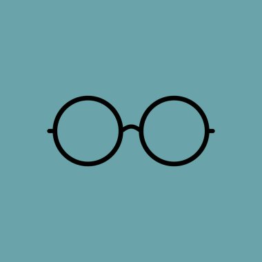 Vektör yuvarlak gözlük simgesi simgesi