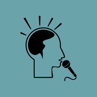 Düşünüyorum, mikrofon vektör çizim