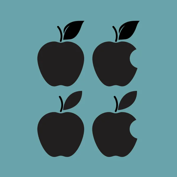 Äpfel Icons Set Vektorillustration — Stockvektor