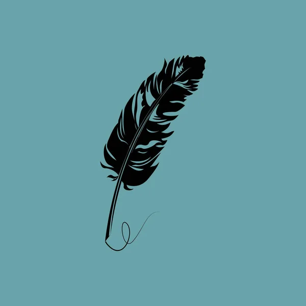 Feather Vectorillustratie Pictogram Eenvoudige — Stockvector