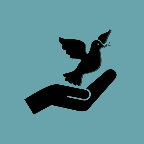 Taube Und Hand Vektor Symbol — Stockvektor