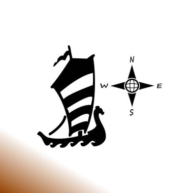 Pusula ve tekne vektör simgeler