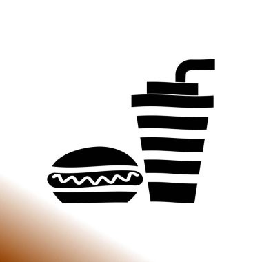 Sosisli ve içki vektör simgesi