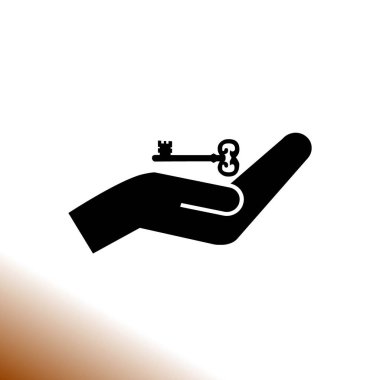 el ve anahtar vektör simgesi