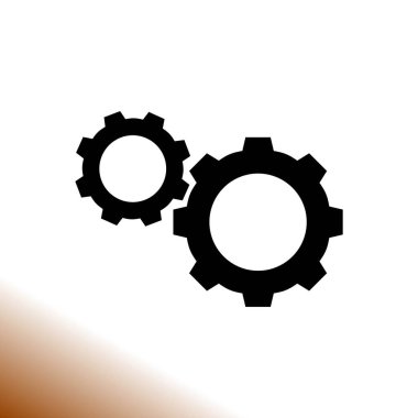 Cogwheels basit simge tasarlamak vektör