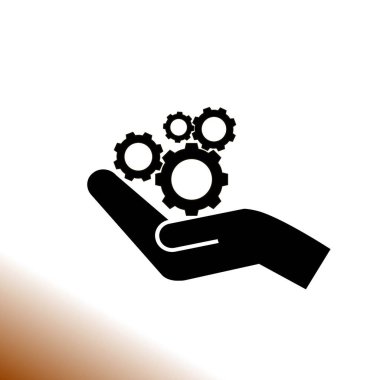 el ve mekanizma vektör simgesi