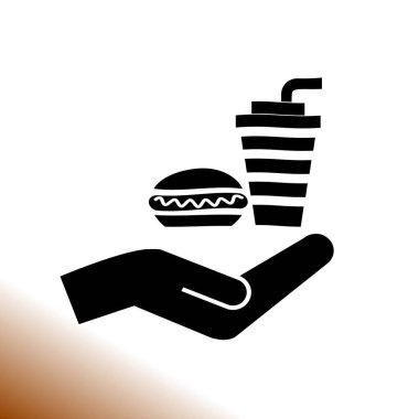 Sosisli ve içki vektör simgesi