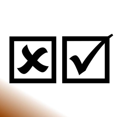 onay işareti, kene, Evet, Hayır, oy simgesi