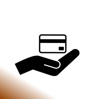 Kredi kartı vektör simgesi tutan