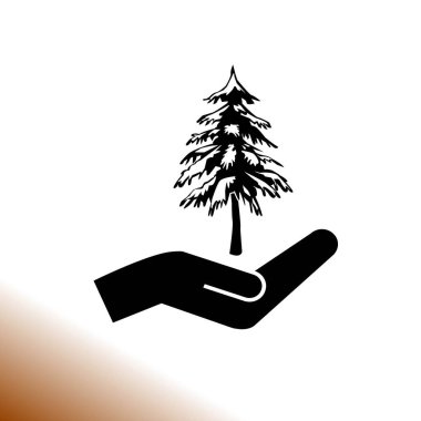 Ladin ve el vektör simgesi