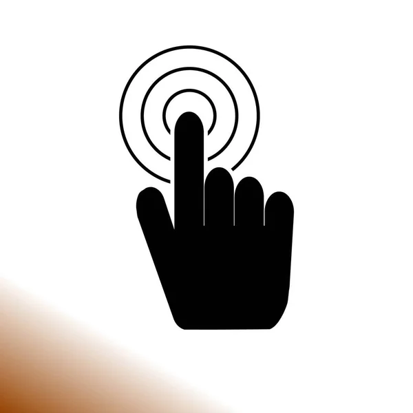 Рука Нажатием Кнопки Указательным Значком Вектора Пальца — стоковый вектор