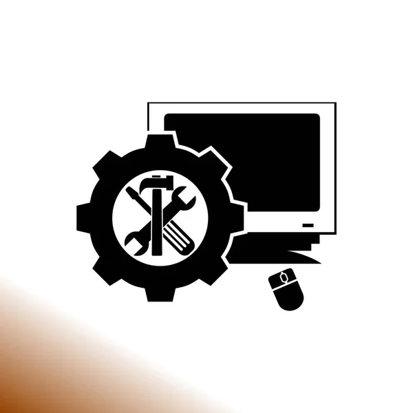 Computer Reparatur Vektorsymbol — Stockvektor